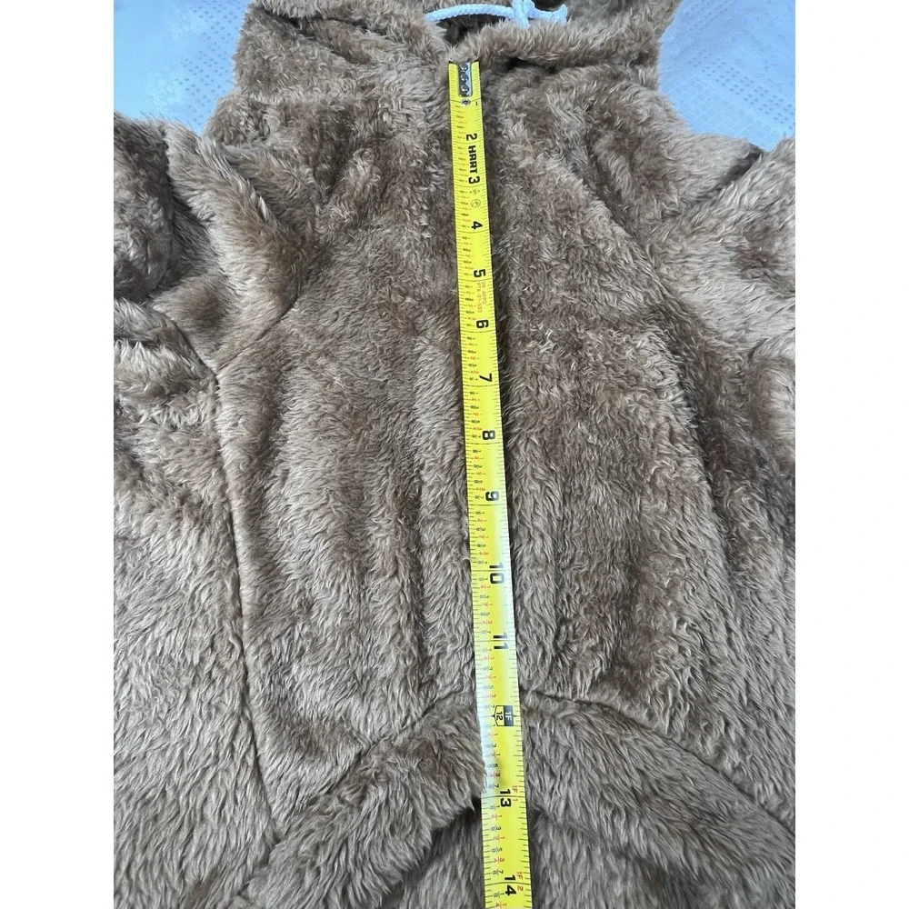 Cozy Brown Dog  Sweater Warm Size L With Hat